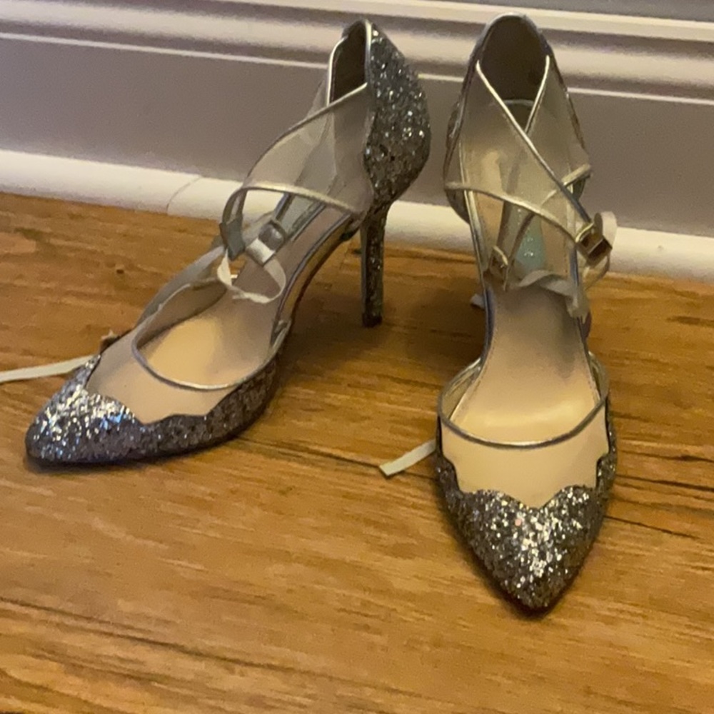 Betsy’s Johnson Silver Glitter Heels